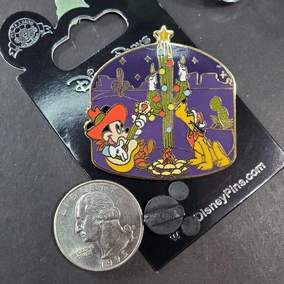 Disney Mickey Mouse Trading Pin Pluto Cactus Christmas Tree Lapel Pin Jewelry - Picture 2 of 5